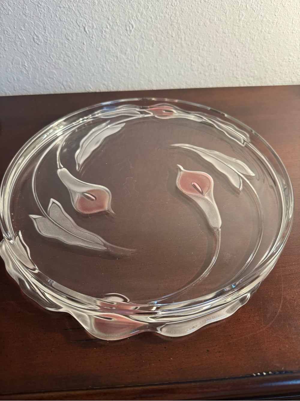 Vintage Mikasa Wayfair Calls Lily 14”Crystal Cake Plate W .Germany